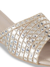 Thumbnail for Metro Embellished Open Toe Wedges
