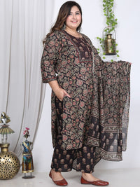 Thumbnail for Swasti Floral Printed Regular Pure Cotton Kurta With Trousers & Dupatta