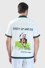 Thumbnail for Xkind White Polo Backprinted Textured Relaxed Fit Shirt