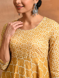 Thumbnail for Aks Geometric Printed Cotton Anarkali Kurta - Distacart
