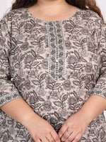 Thumbnail for Swasti Floral Printed Regular Sequinned Pure Cotton Kurta with Trousers & With Dupatta - Distacart