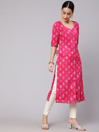 Thumbnail for Aks Ethnic Motif Printed Cotton Straight Kurta - Distacart