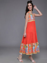 Thumbnail for Aks Ethnic Motifs Printed Anarkali Tiered Kurta - Distacart