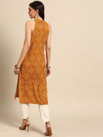 Thumbnail for Anouk Women Yellow Bandhani Printed Kurta - Distacart