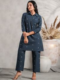 Thumbnail for Anubhutee Ethnic Motifs Printed Shirt Collar Kurta with Trousers - Distacart