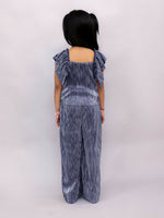 Thumbnail for Lil Drama Glam Up Girls Blue Party Top and Pant Set