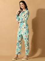 Thumbnail for Myshka Women's Multi Printed Shirt With Trousers - Distacart