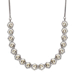 Thumbnail for Dual Tone Gold and Silver Choker with American Diamonds and Kundan (Silver) - Ruby Raang - Distacart