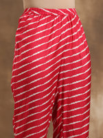 Thumbnail for trueBrowns Pink Lehariya Printed Silk Kaftan Co-Ord Set - Distacart