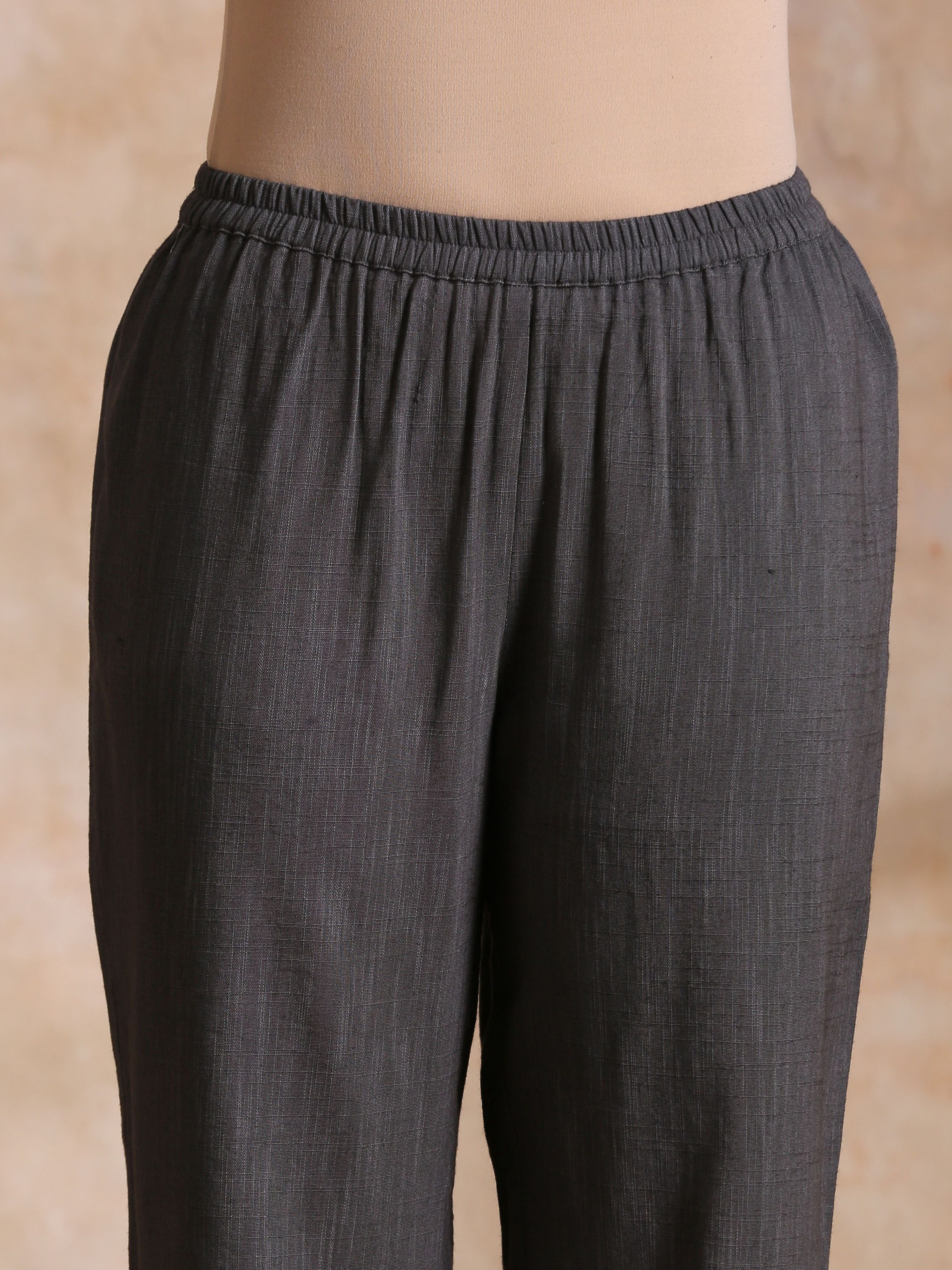 trueBrowns Mustard Dabu Zig-Zag Lines Print Cotton Panel Kaftan Kurta Pant Set - Distacart