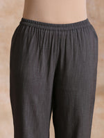 Thumbnail for trueBrowns Mustard Dabu Zig-Zag Lines Print Cotton Panel Kaftan Kurta Pant Set - Distacart