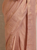 Thumbnail for trueBrowns Pink Gold Lurex Ready To Wear Saree - Distacart
