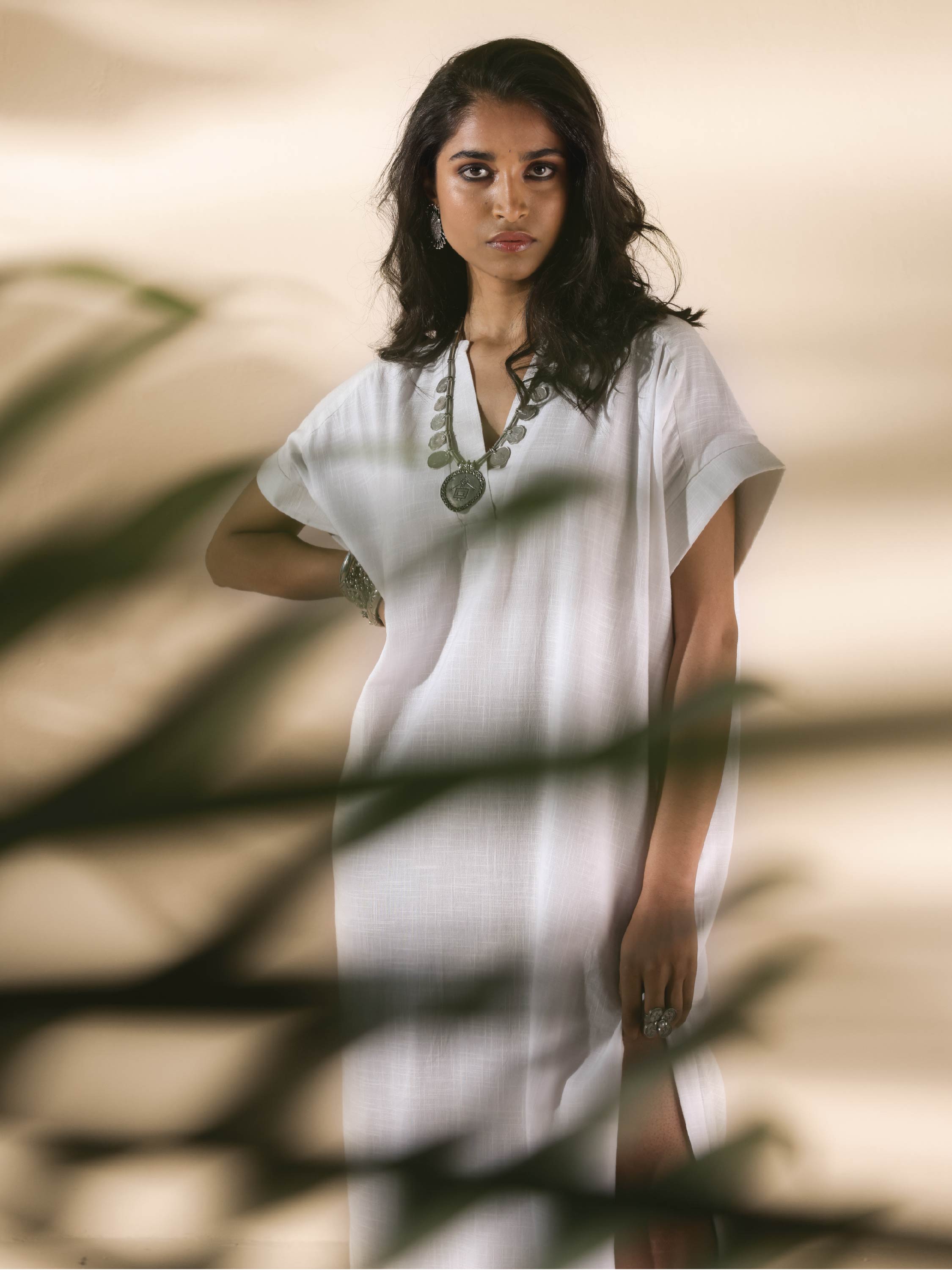 trueBrowns White Cotton Oversized Dress - Distacart