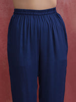 Thumbnail for trueBrowns Blue Modal Kimono sleeve Kurta set - Distacart