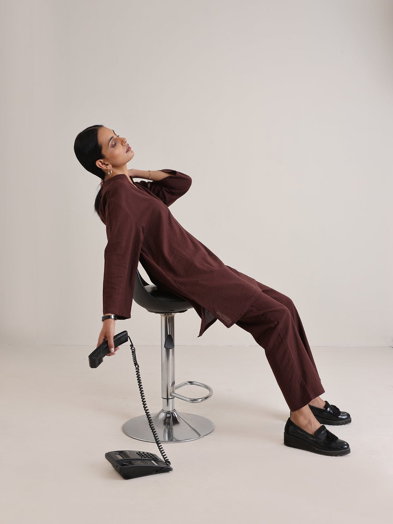 trueBrowns Cola Brown Relaxed Fit Co-Ord Set - Distacart