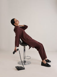 Thumbnail for trueBrowns Cola Brown Relaxed Fit Co-Ord Set - Distacart