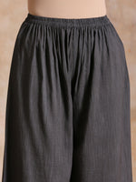 Thumbnail for trueBrowns Blue Grey Overall Floral Block On White Print Cotton Kurta Pant Set - Distacart