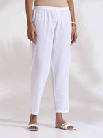 Thumbnail for trueBrowns White Cotton Schiffli Shirt Kurta Set - Distacart