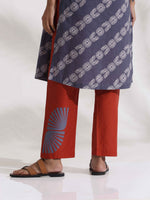 Thumbnail for trueBrowns Grey Cotton Print Highslit Kurta Set - Distacart
