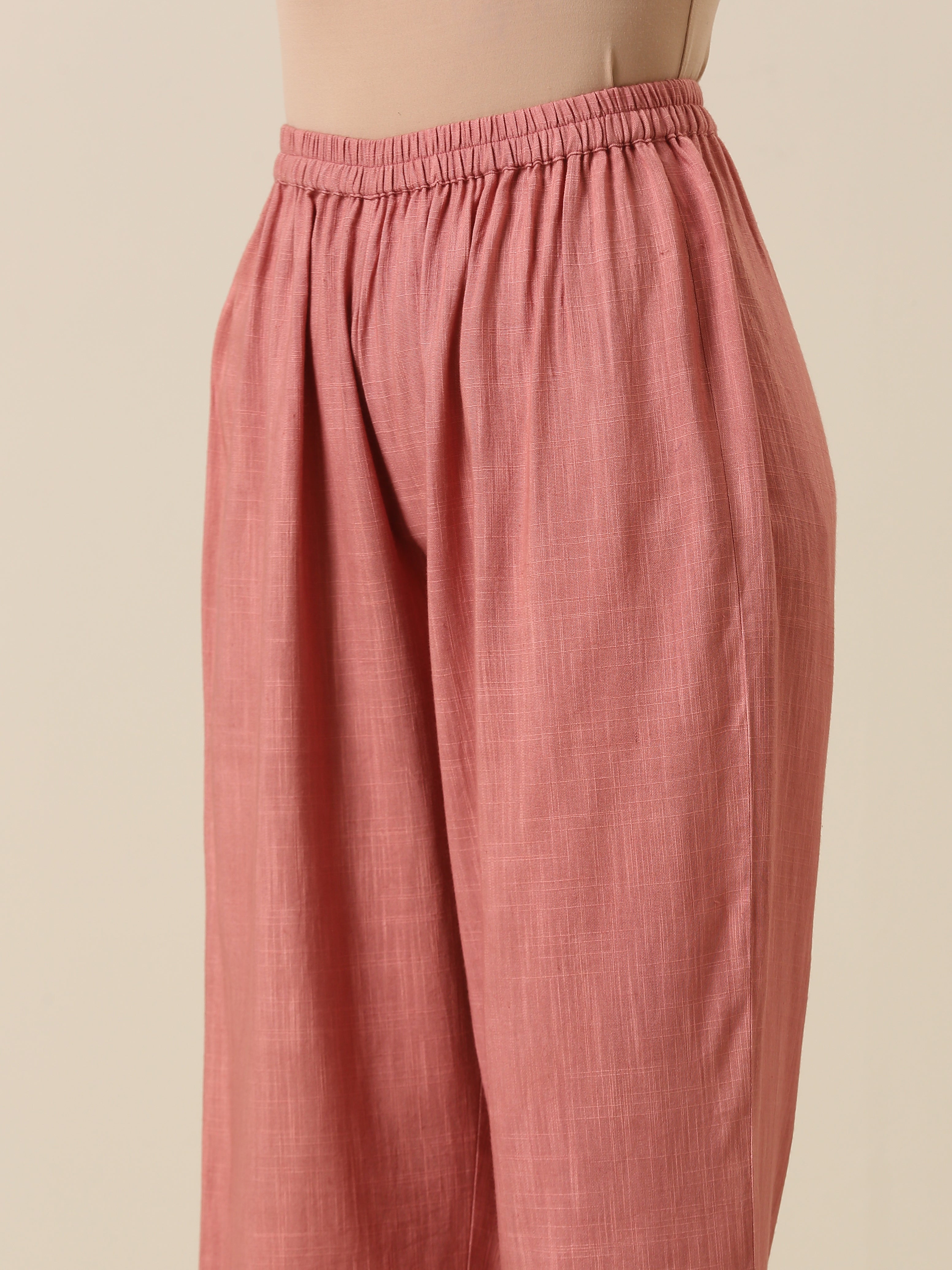 trueBrowns Light Mauve Slub Textured Sleeveless Short Co-Ord Set - Distacart