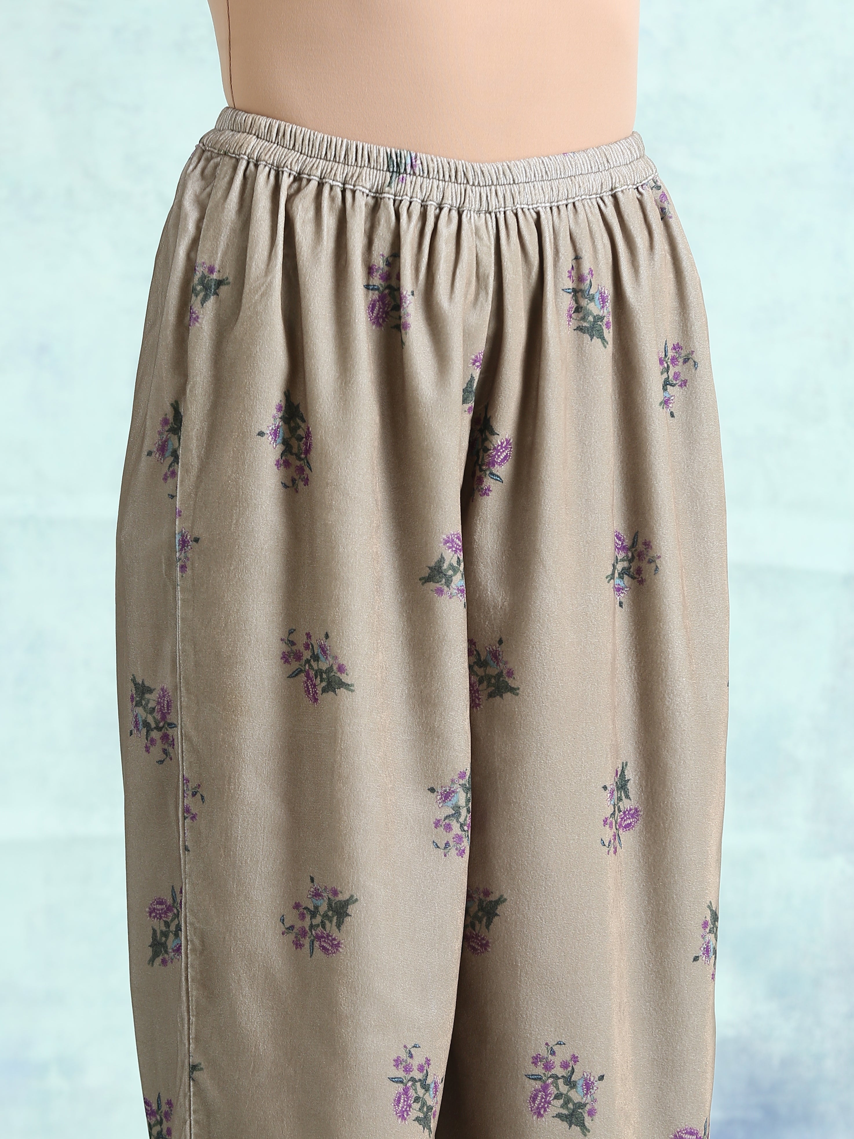 trueBrowns Sage Printed Velvet Co-Ord Set - Distacart