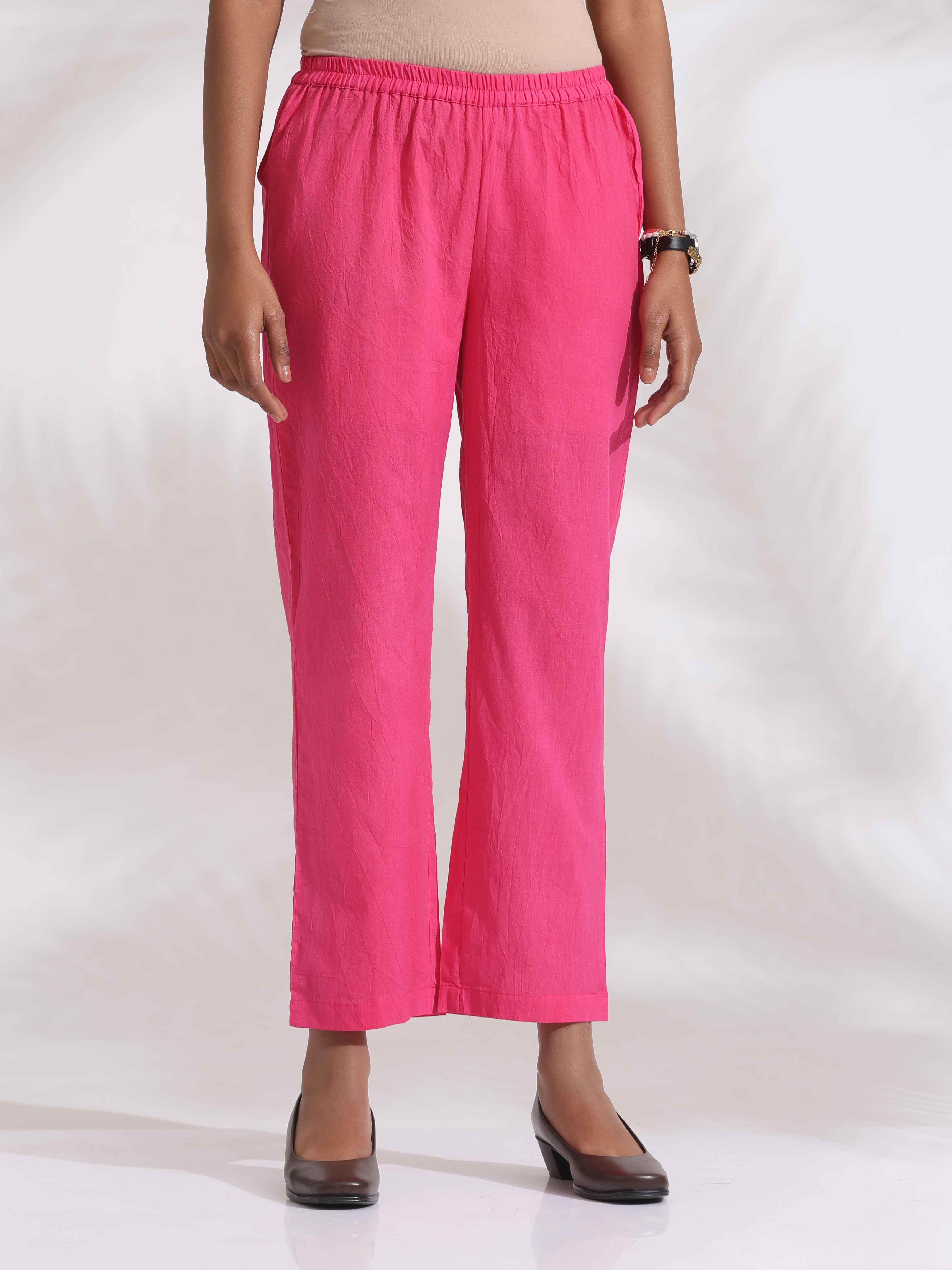 trueBrowns Pink Cotton Print Sleeveless Kurta Set - Distacart
