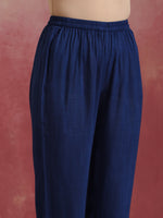 Thumbnail for trueBrowns Blue Cotton Dobby Kurta Set - Distacart