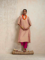 Thumbnail for trueBrowns Blush Pink Tissue A-line Kurta Set - Distacart