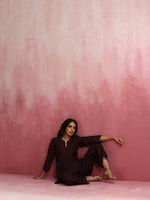 Thumbnail for trueBrowns Cola Viscose Silk Kurta Co-ord Set - Distacart