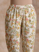 Thumbnail for trueBrowns White Multi Color Overall Block Print Cotton Kurta Pant Set - Distacart