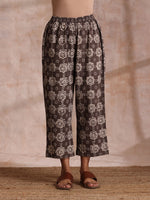 Thumbnail for trueBrowns Clay Dabu Buta Print Cotton Sleeveless Flared Kurta Pant Set - Distacart