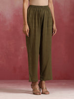Thumbnail for trueBrowns Olive Cotton Dobby Dobby Co-ord set - Distacart