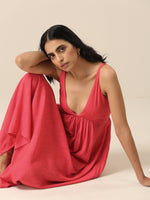 Thumbnail for trueBrowns Bright Pink Slub Texture Sleeveless Dress - Distacart