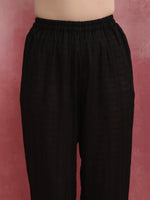 Thumbnail for trueBrowns Black Cotton Dobby Kurta Co-ord set - Distacart