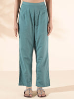 Thumbnail for trueBrowns Green Cotton Ikat Flared Co-ord Set - Distacart