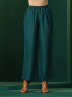 Thumbnail for trueBrowns Teal Silk Relaxed Placket Co-ord Set - Distacart