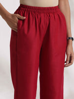 Thumbnail for trueBrowns Maroon Slub Co-ord Set - Distacart
