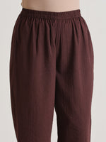 Thumbnail for trueBrowns Cola Brown Sleeveless Flared Kurta Pant Set - Distacart