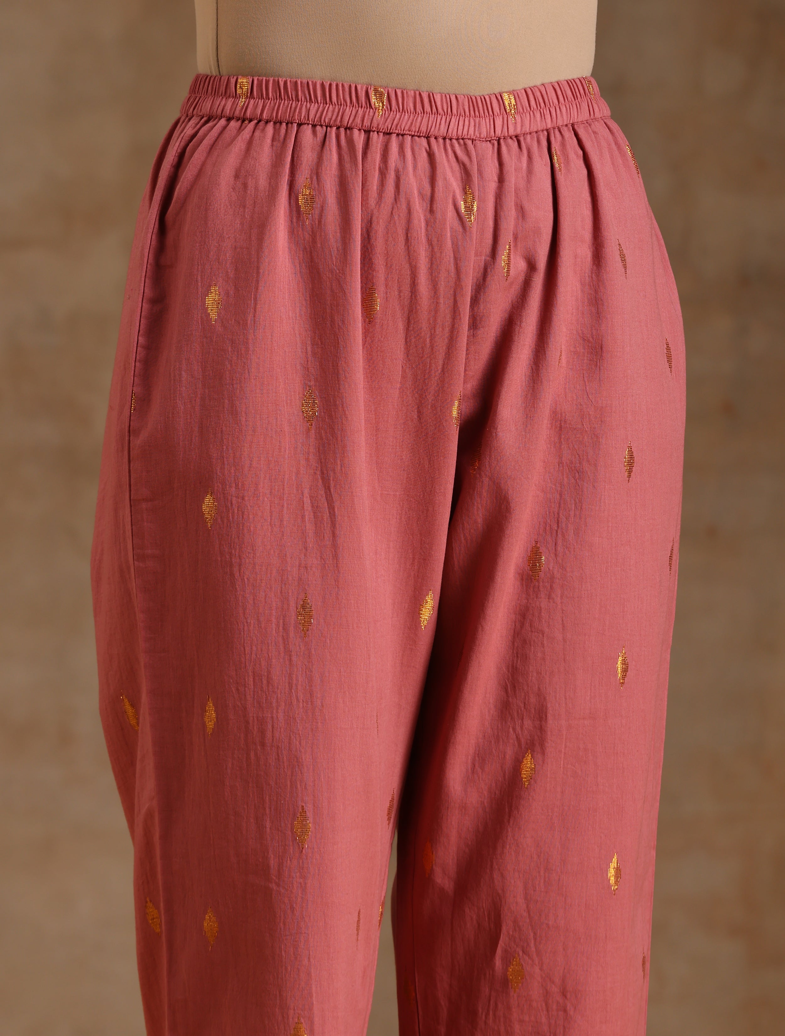 trueBrowns Blush Gold Cotton High-Low Co-Ord Set - Distacart