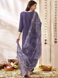 Thumbnail for Anouk Ethnic Motifs Embroidered Regular Sequinned Kurta With Trousers & Dupatta