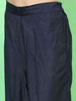 Thumbnail for Vishudh Women Navy Blue Floral Embroidered Empire Kurta with Palazzos - Distacart
