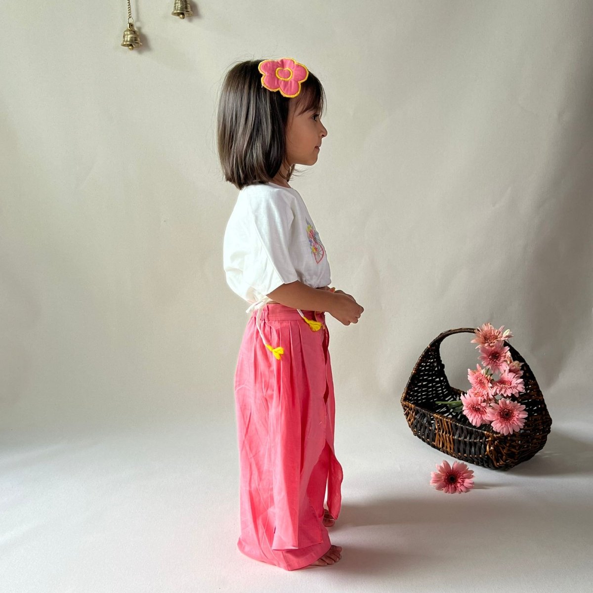 ArthLife Pink White Cycle Embroidered Co-Ord Set - Distacart