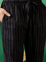 Thumbnail for Sangria Notch Neck Printed Pure Cotton Kurta With Trousers & Dupatta - Distacart