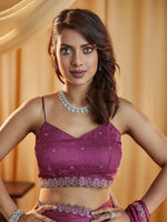 Thumbnail for kasee Beads and Stones Pure Chiffon Saree - Distacart