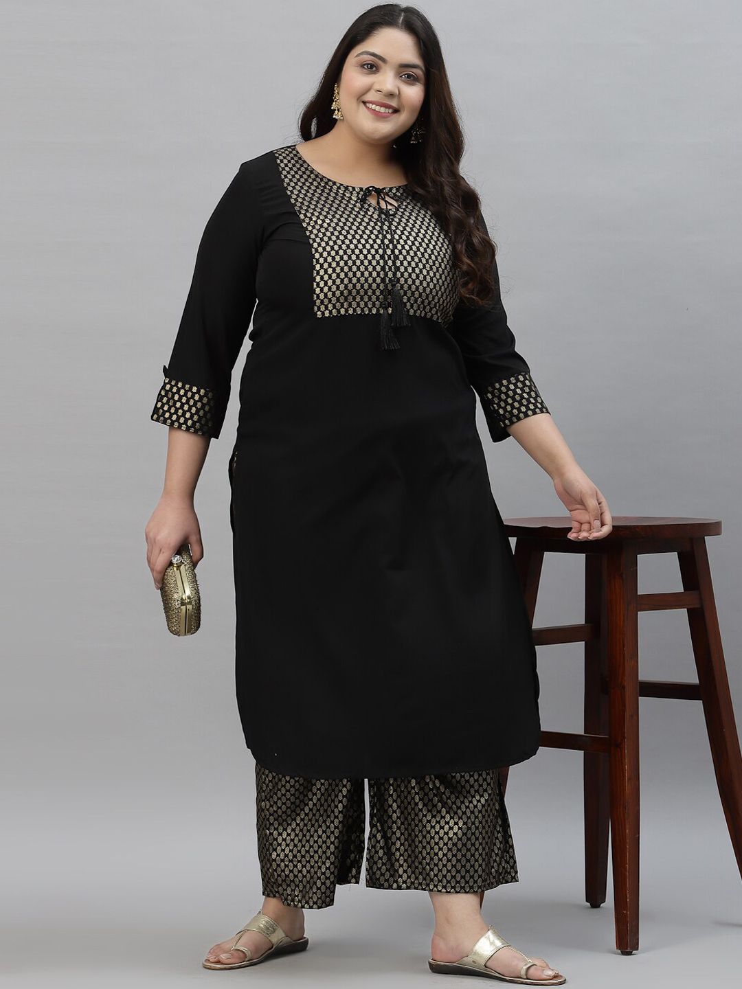 Sztori Ethnic Motifs Yoke Design Kurta with Palazzos - Distacart