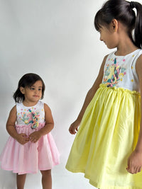 Thumbnail for ArthLife White And Pink Unicorn Embroidered Dress - Distacart