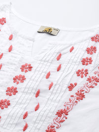 Thumbnail for ADA Ethnic Motifs Chikankari Embroidered Floral Kurta - Distacart