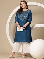 Thumbnail for Sztori Plus Size Geometric Printed Kurta - Distacart