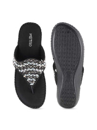 Thumbnail for Metro Black Embellished Wedge Heel