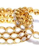 Thumbnail for Gold-Plated Alloy Kundan Studded 4 Bangle Set - The Pari - Distacart